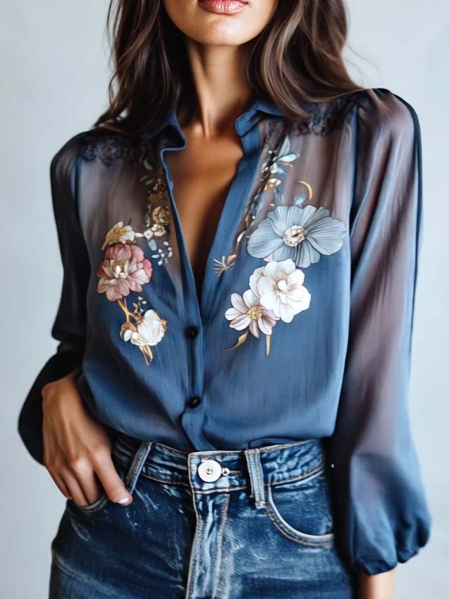 Blusa donna boho floreale