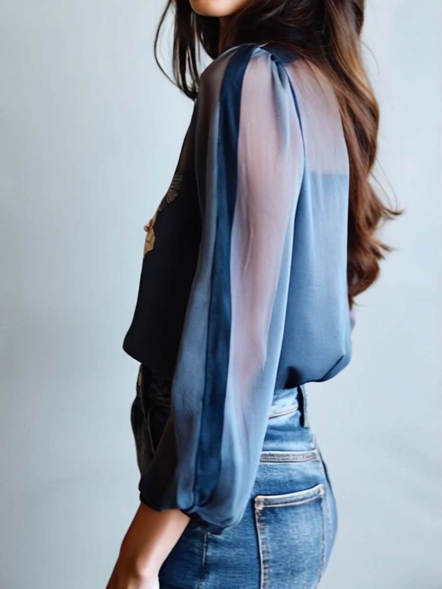 Blusa donna boho floreale