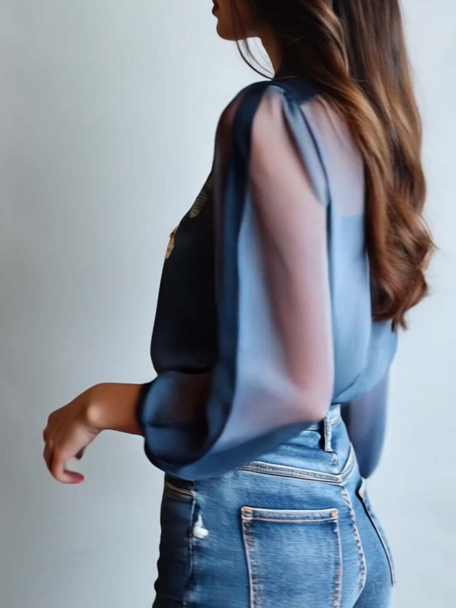 Blusa donna boho floreale