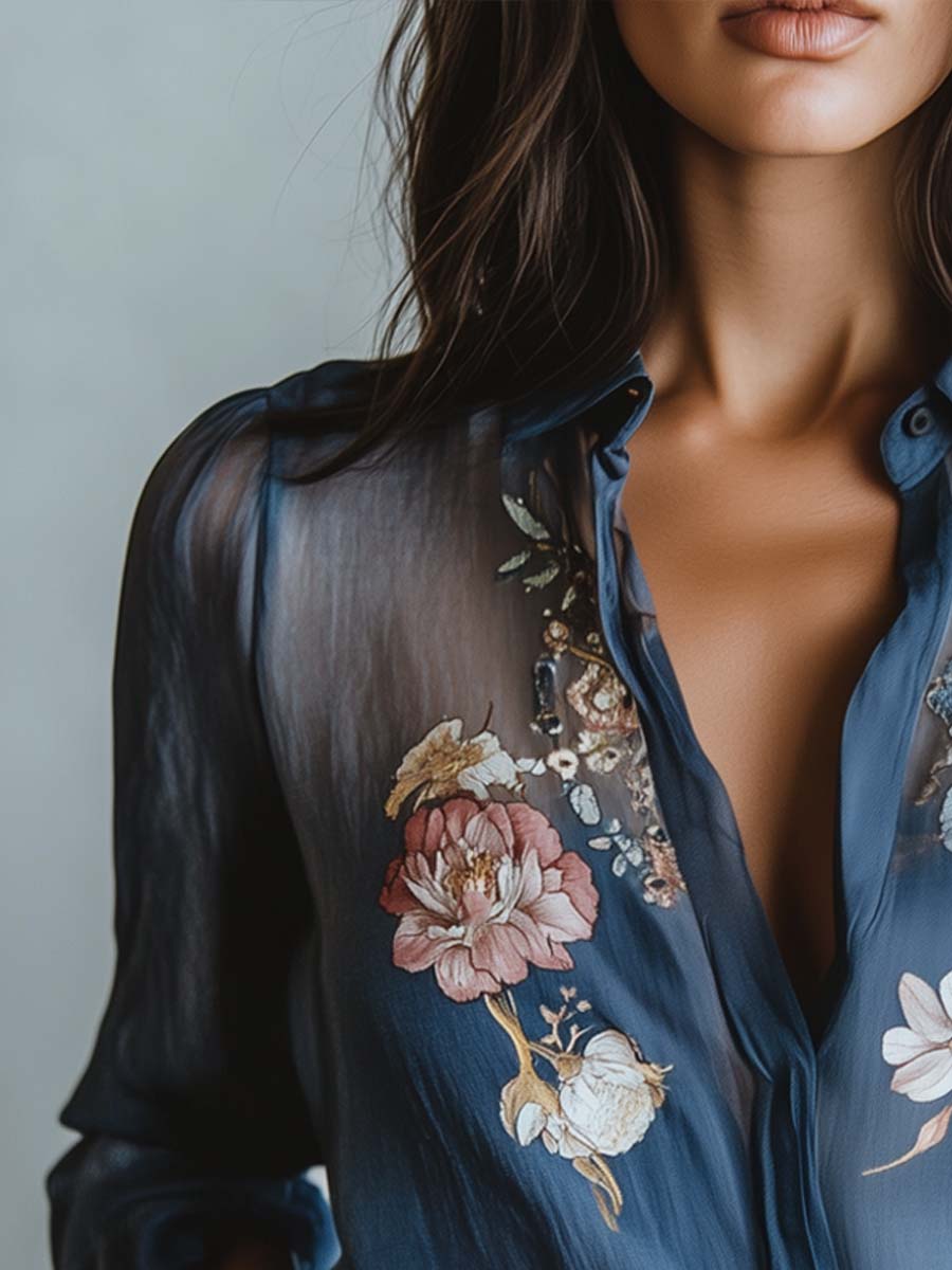 Blusa donna boho floreale