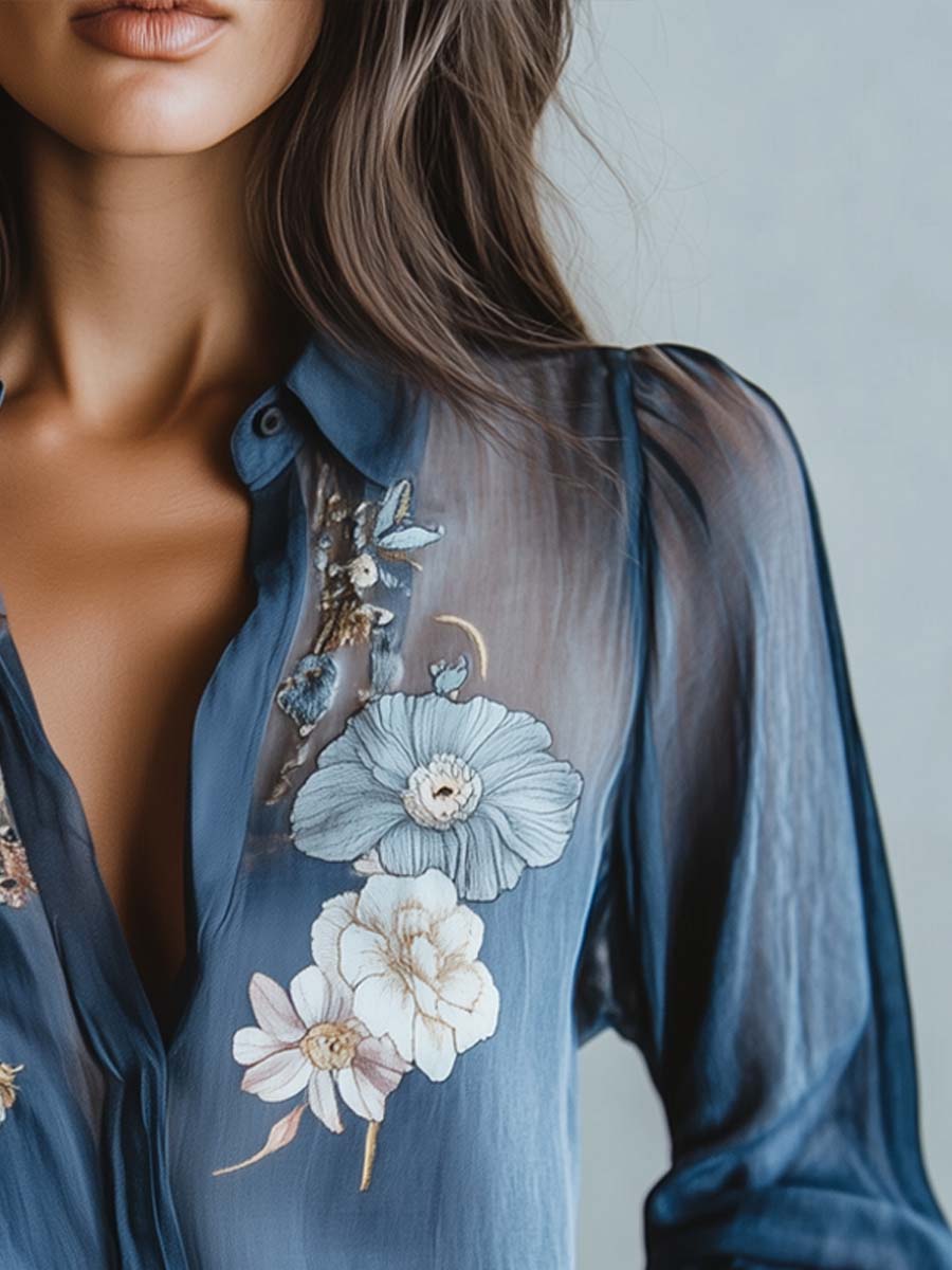 Blusa donna boho floreale