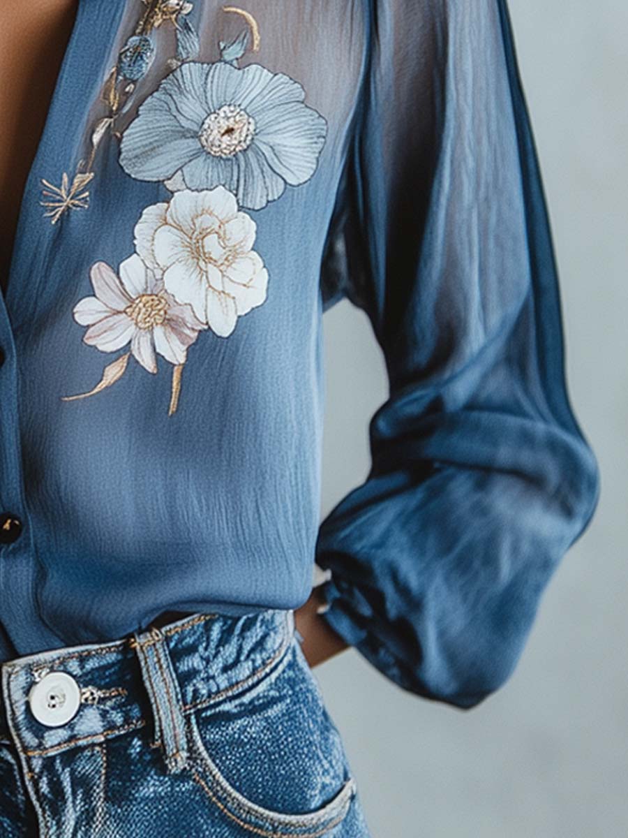 Blusa donna boho floreale