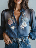 Blusa donna boho floreale