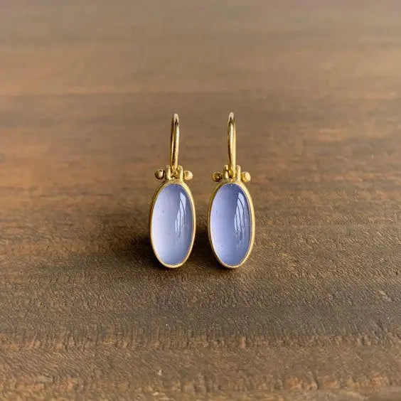 Orecchini Vintage con Pietra Lunare e Luna