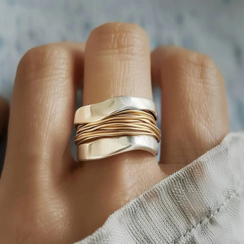 Anello a Cuore Bicolore