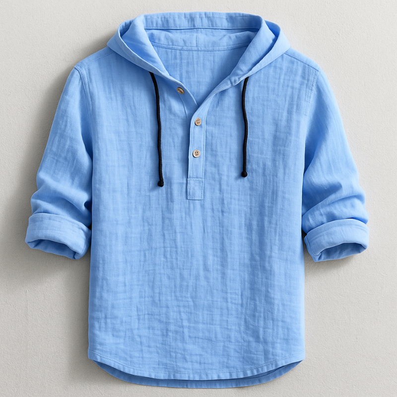 Lorenzo | Camicia raffinata in lino con cappuccio