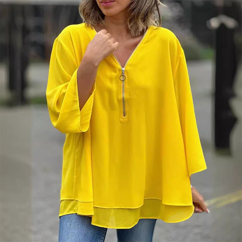 Lorelai | Blusa in chiffon con zip