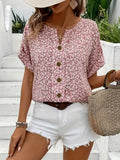 Wolena | Blusa a fiori di campo con scollo a intaglio