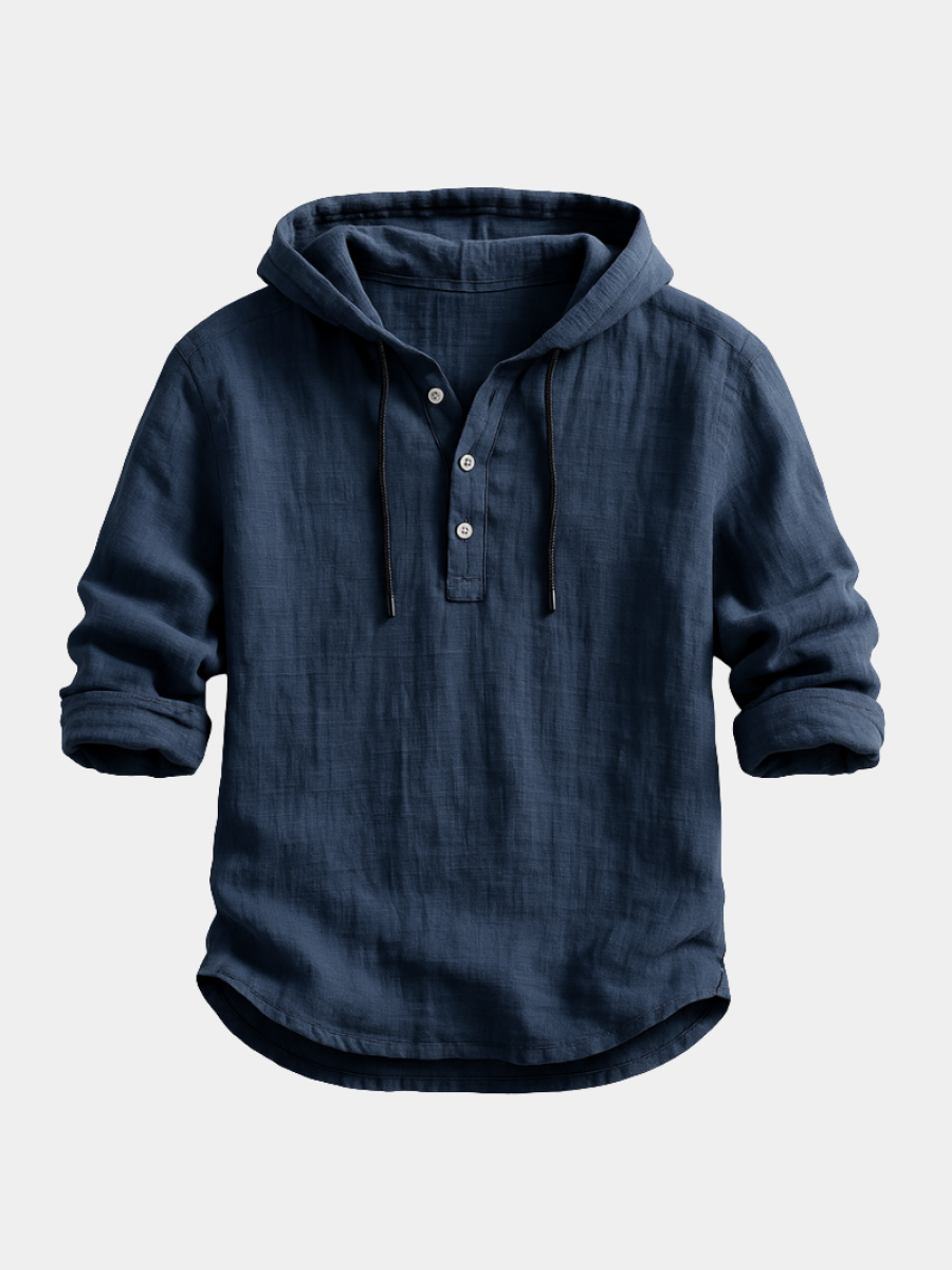 Lorenzo | Camicia raffinata in lino con cappuccio