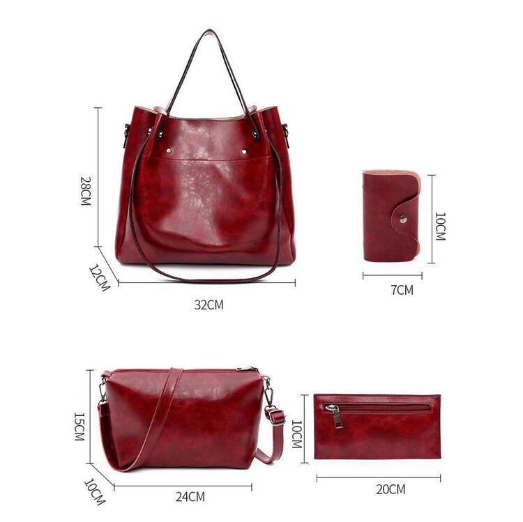 Riley | Set 4 pezzi borse in pelle morbida vintage