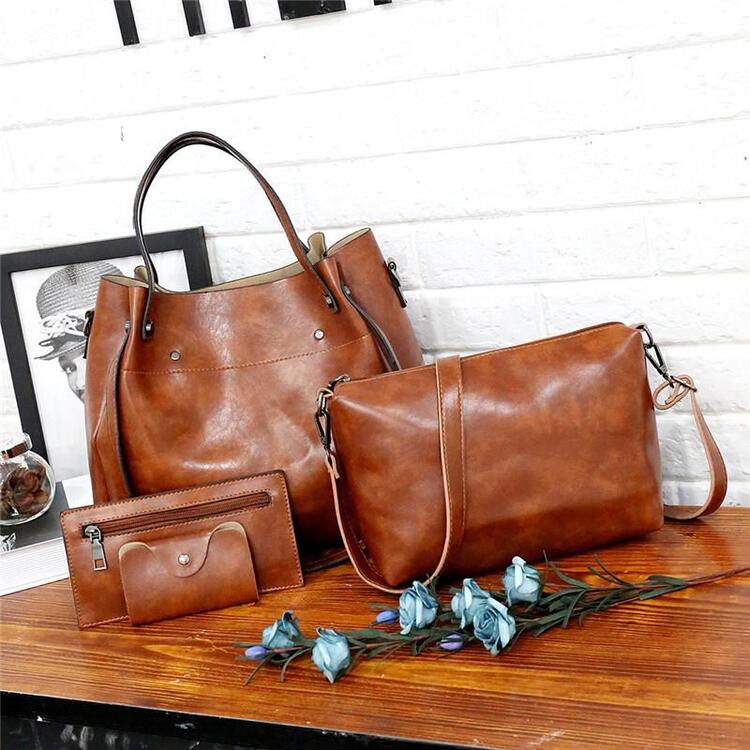 Riley | Set 4 pezzi borse in pelle morbida vintage
