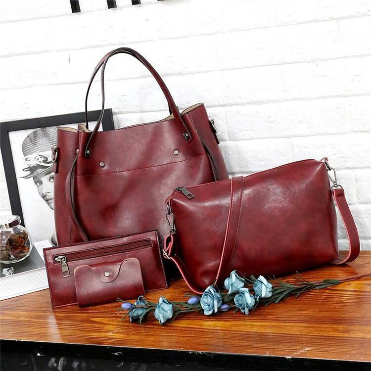 Riley | Set 4 pezzi borse in pelle morbida vintage