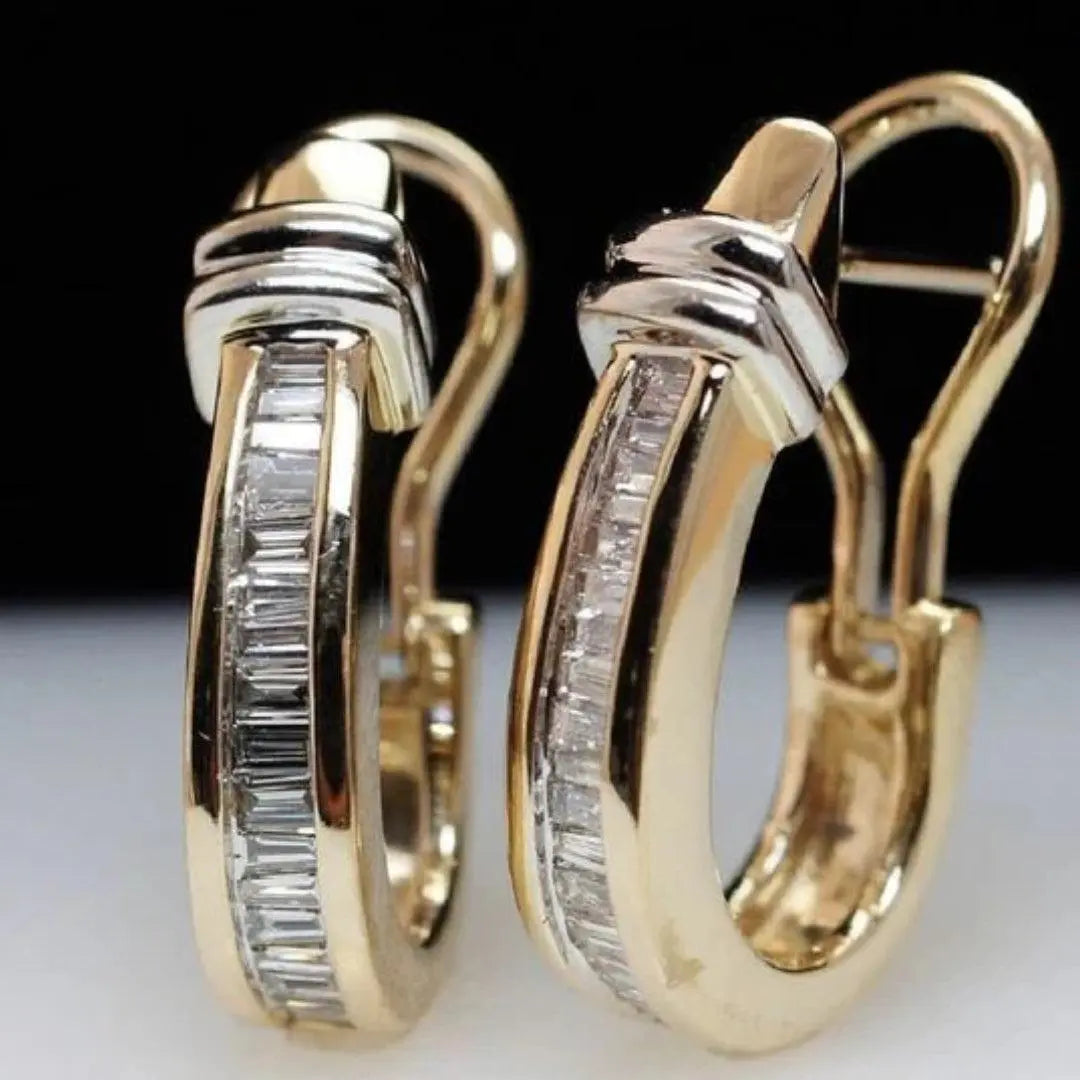 Orecchini Vintage con Zirconia Dorati