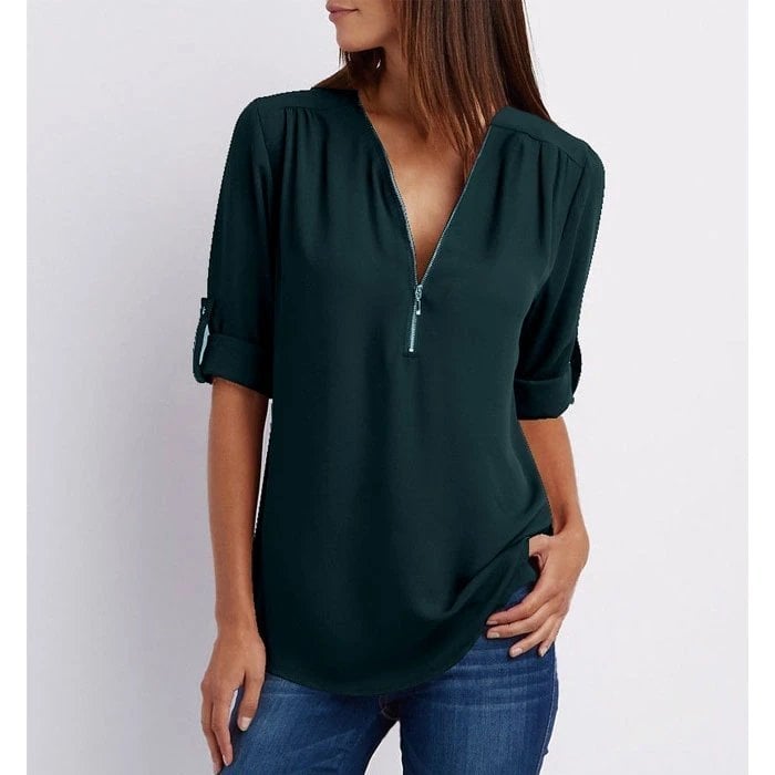 Gwen | Blusa chic con zip