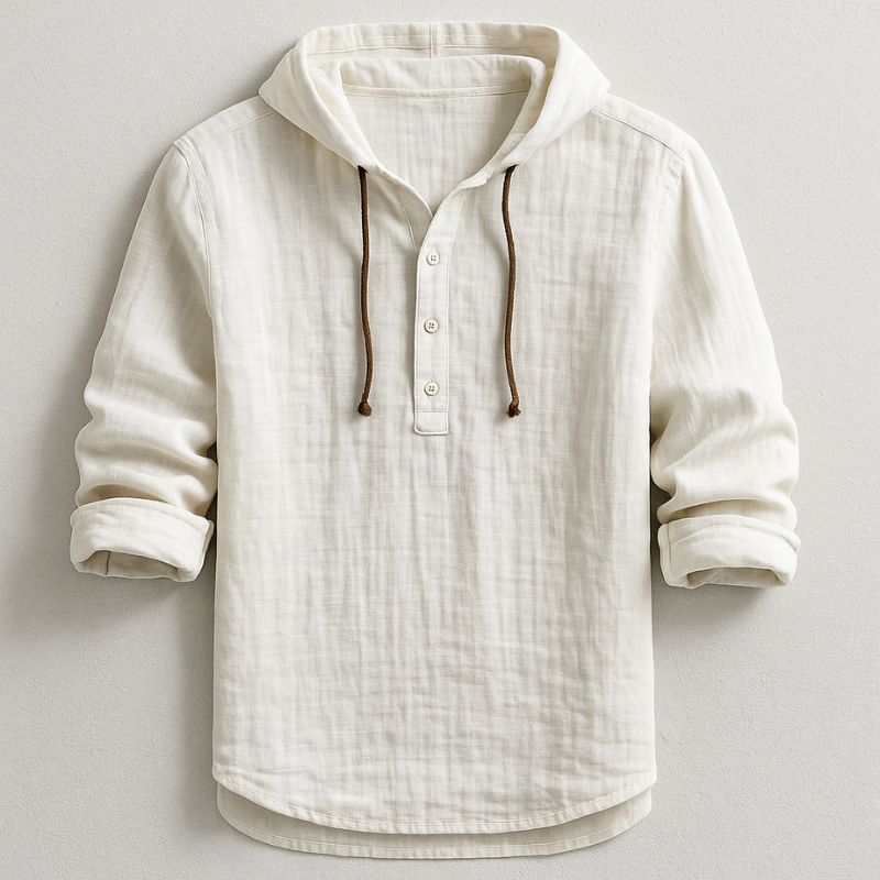 Lorenzo | Camicia raffinata in lino con cappuccio