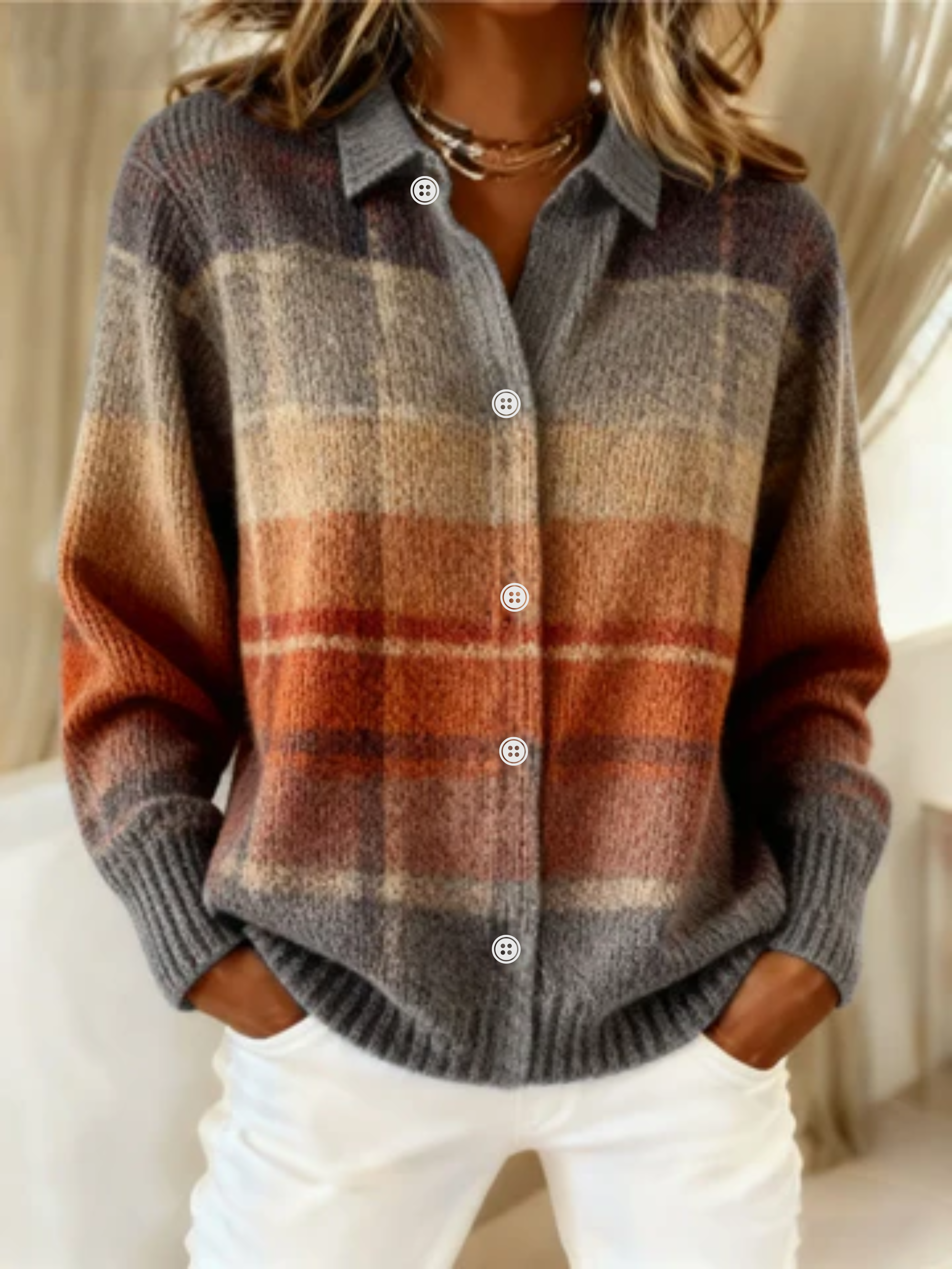 Fleur | Blusa check in tessuto felpato morbido
