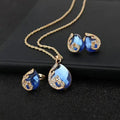 Set di Gioielli con Cristallo Blu Dorati