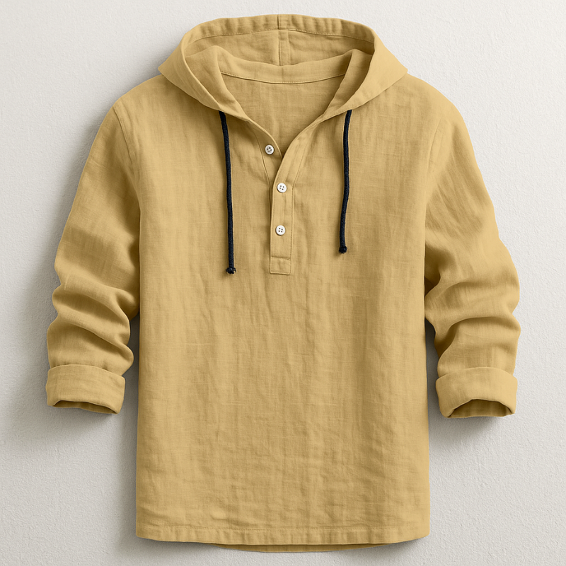 Lorenzo | Camicia raffinata in lino con cappuccio