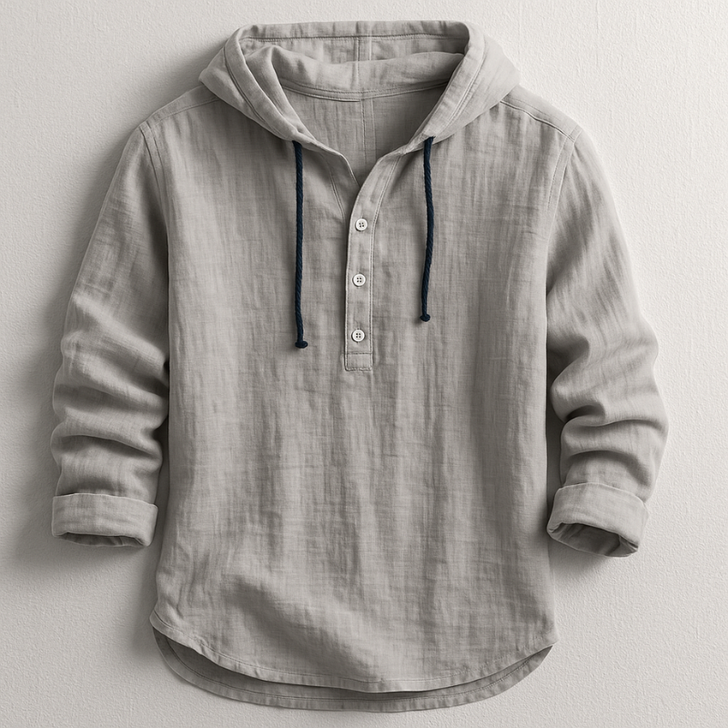 Lorenzo | Camicia raffinata in lino con cappuccio