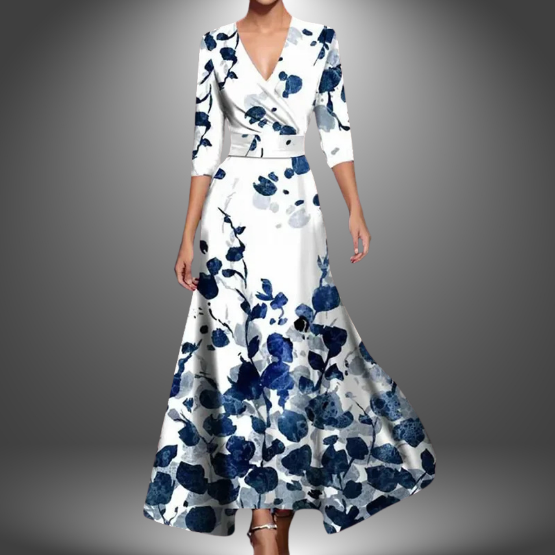 Zora | Abito maxi boho con scollo a V