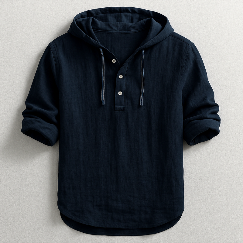 Lorenzo | Camicia raffinata in lino con cappuccio