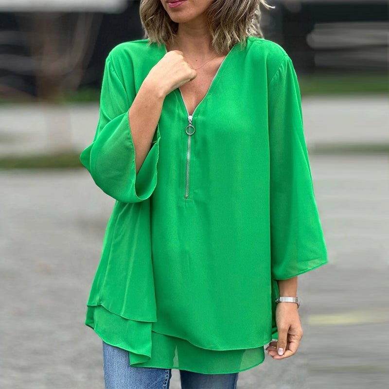Lorelai | Blusa in chiffon con zip