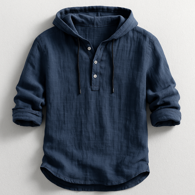 Lorenzo | Camicia raffinata in lino con cappuccio