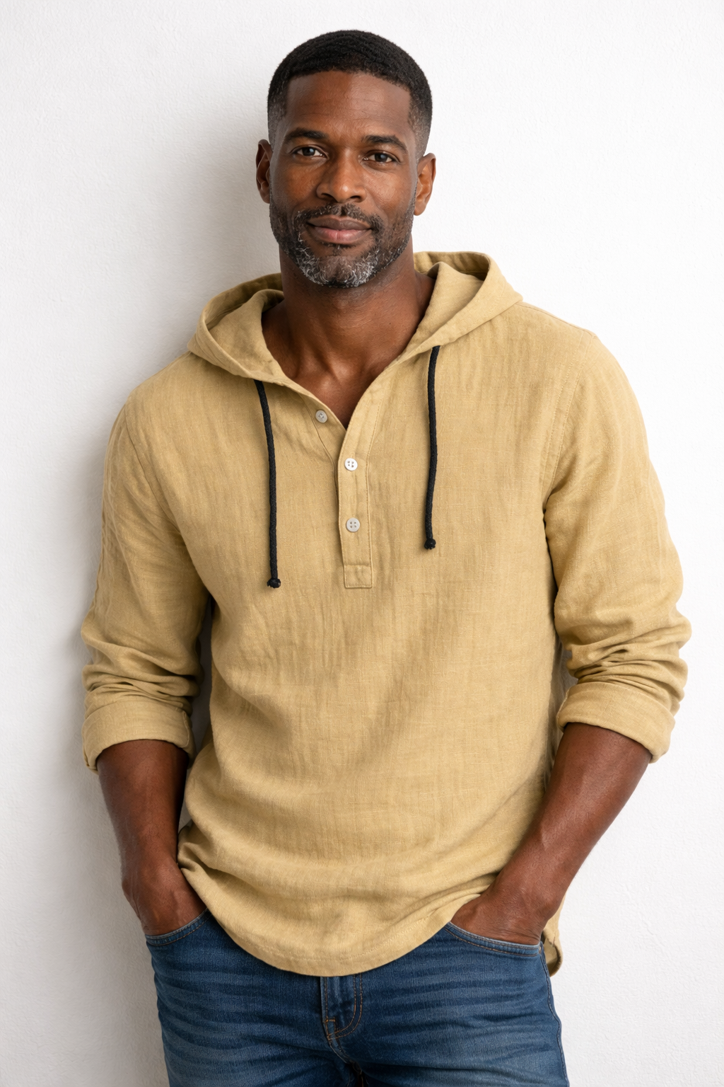 Mountain | Camicia casual in lino con cappuccio