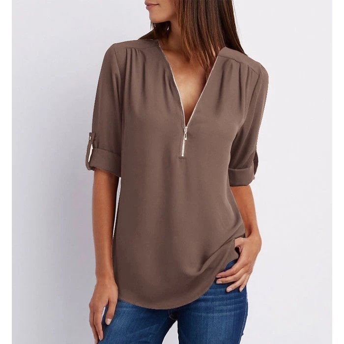 Gwen | Blusa chic con zip