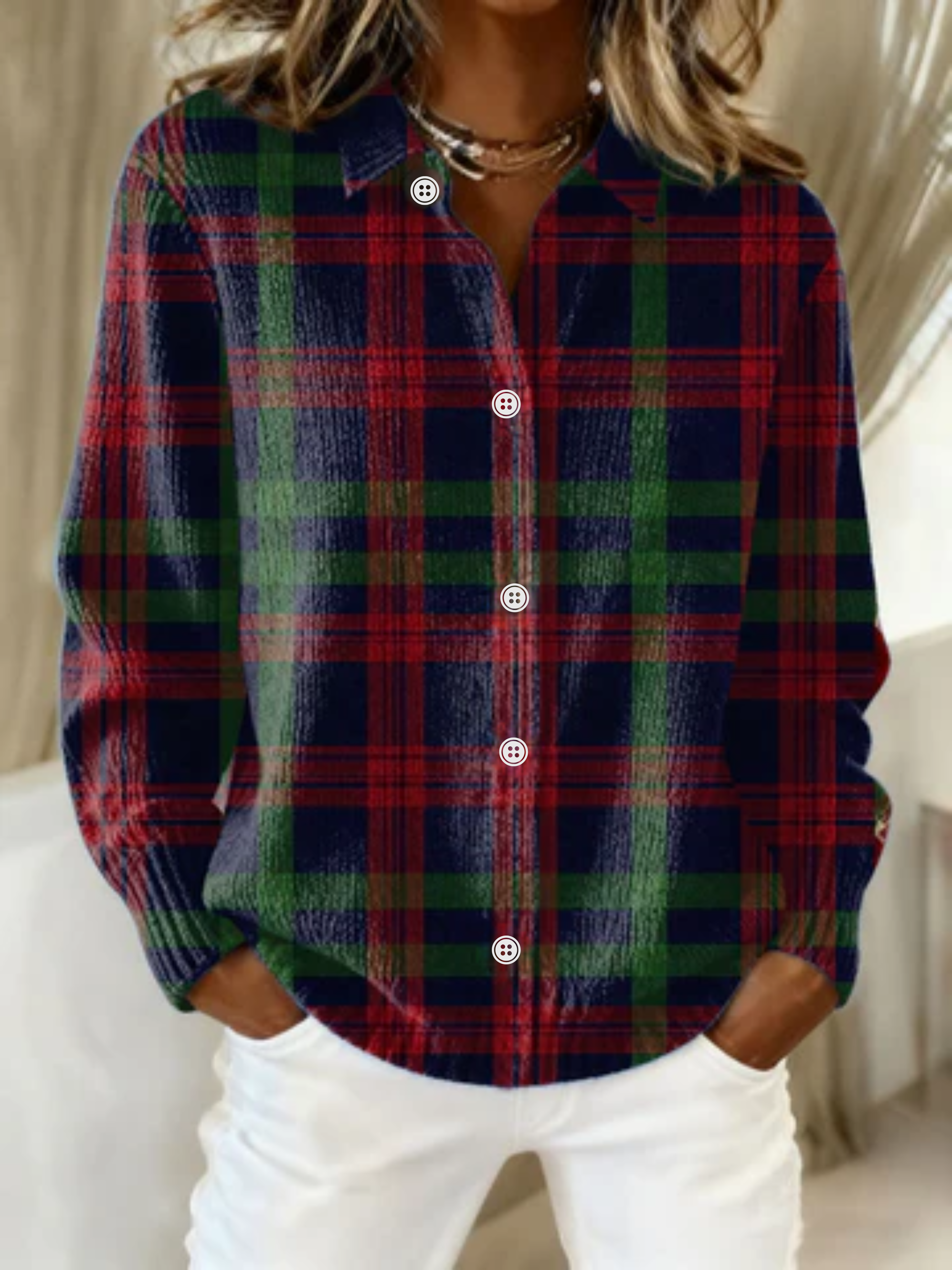 Gunilla | Blusa hoodie a quadri