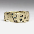 Anello Vintage con Cristallo Blu Dorato