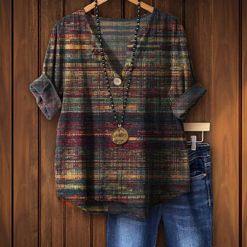 ZANE | Blusa vintage con accenti colorati