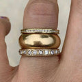 Set di Anelli Vintage con Zirconia Dorato