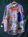 Emma | Camicia stampa cuccioli colorata