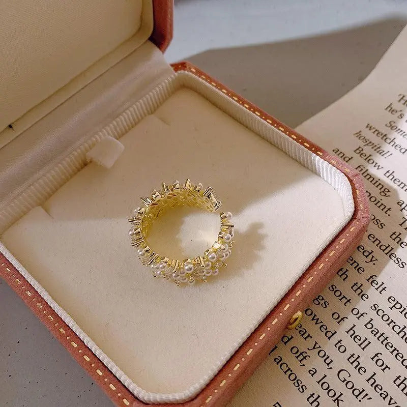 Anello con Perle Dorato