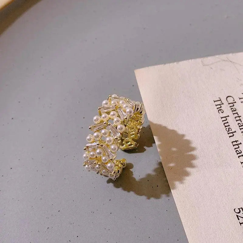 Anello con Perle Dorato