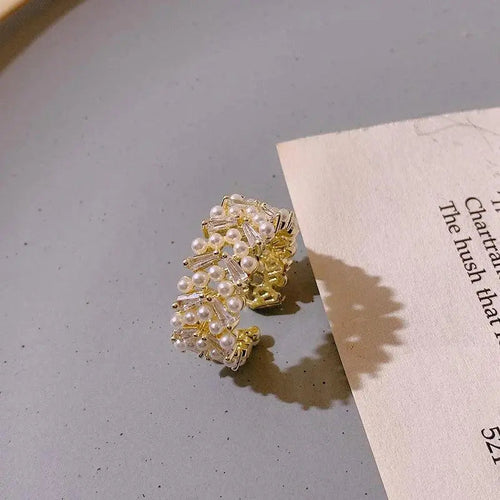 Anello con Perle Dorato