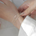 Bracciale Regolabile a Cuore Argentato