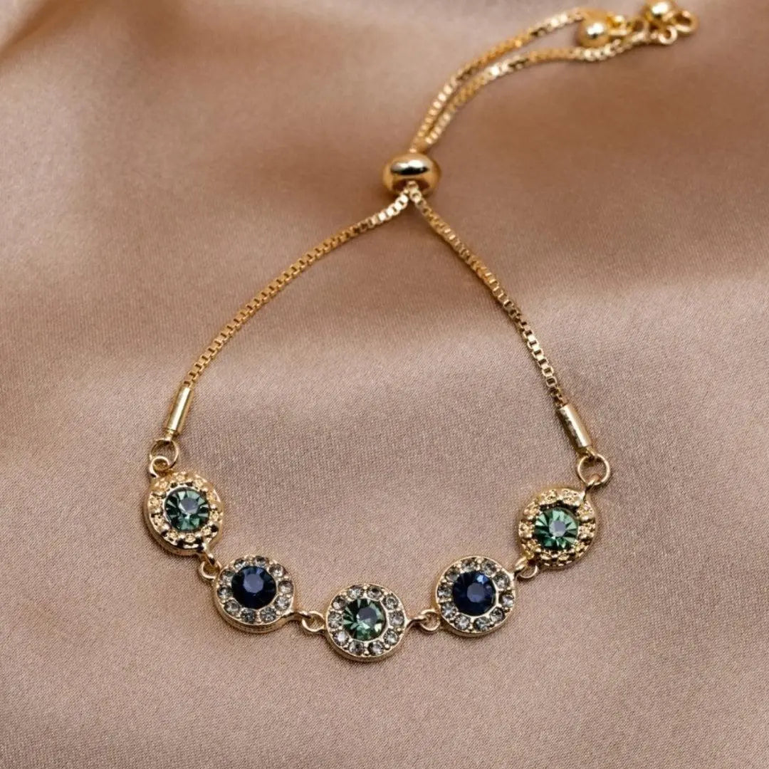 Bracciale Regolabile con Zirconia Dorato
