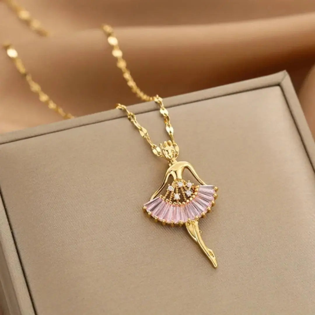 Collana con Cristallo Dorata
