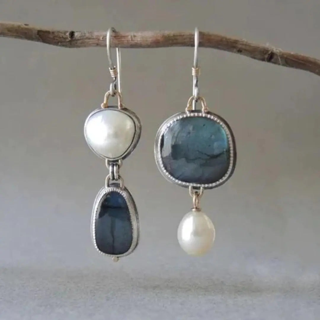 Orecchini Vintage con Perle Blu