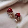 Orecchini con Perle Rosso