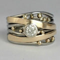 Anello Vintage con Zirconia Dorato