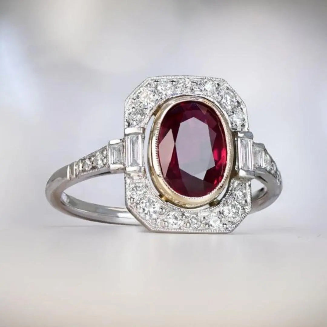 Anello Vintage con Zirconia Argentato