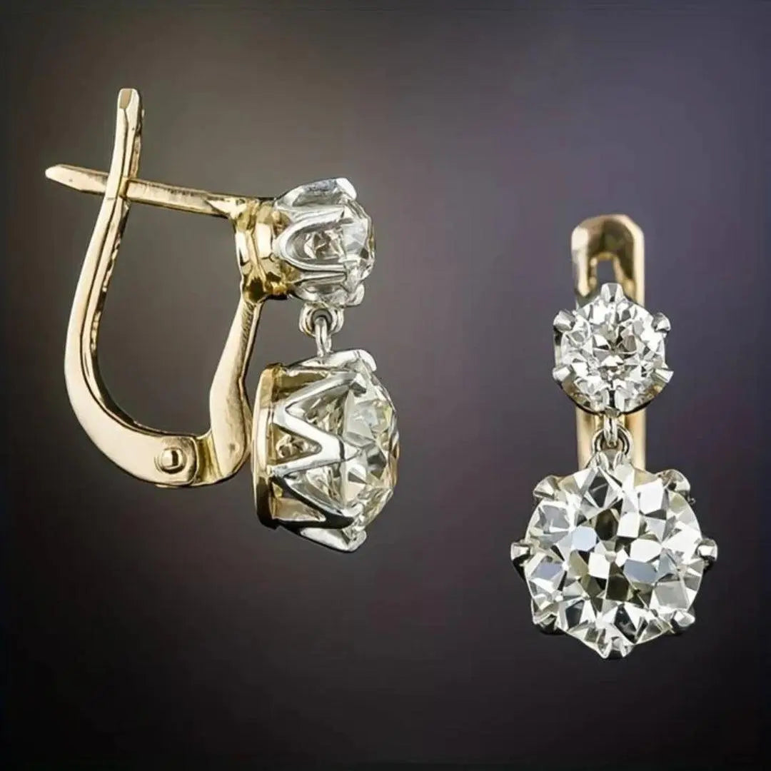 Orecchini Vintage con Zirconia Dorati