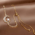 Collana con Ciondolo e Luna e Zirconia Dorata