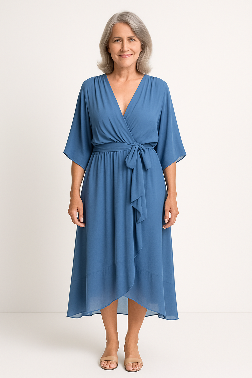 Claire | Abito midi con cintura in vita