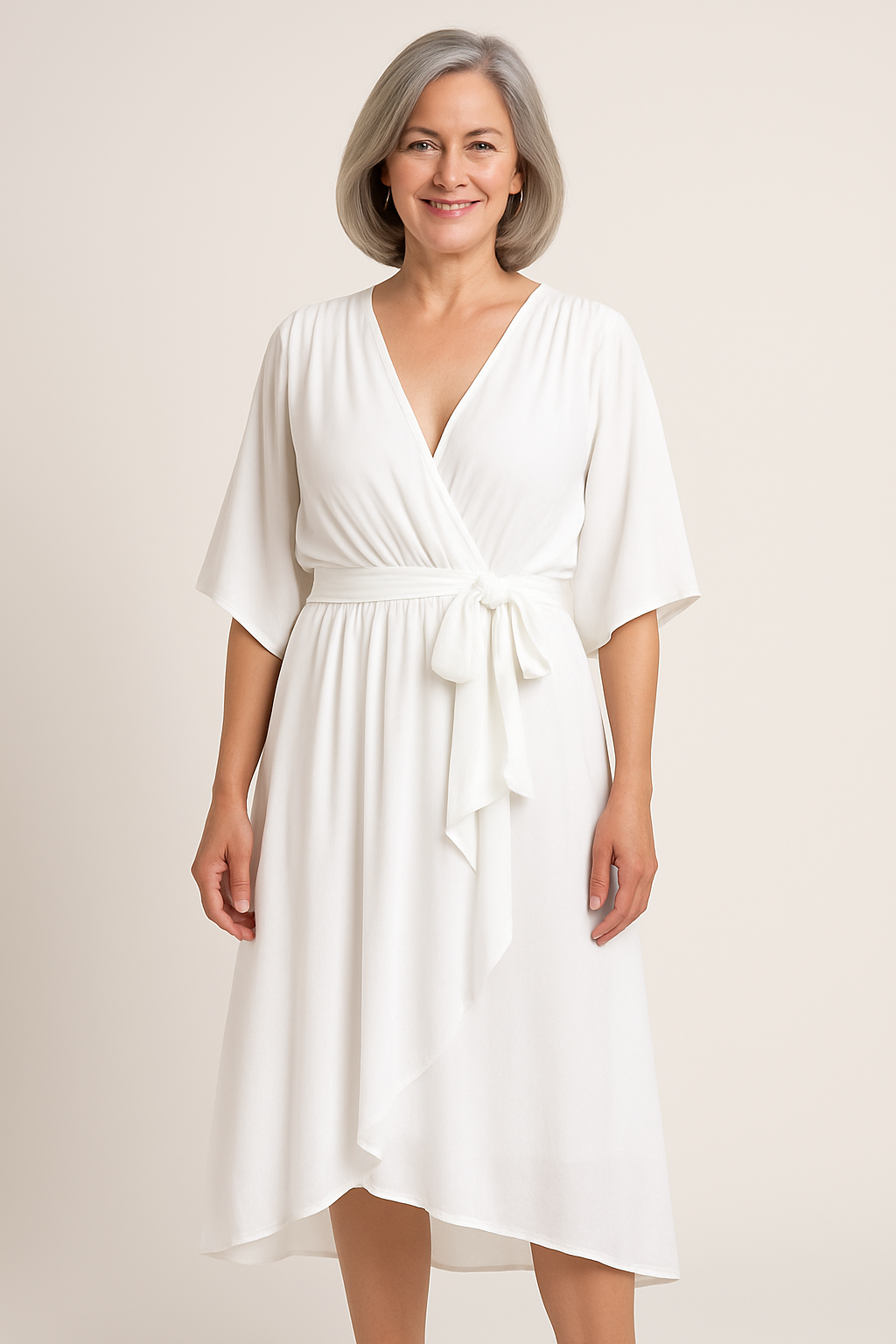 Claire | Abito midi con cintura in vita