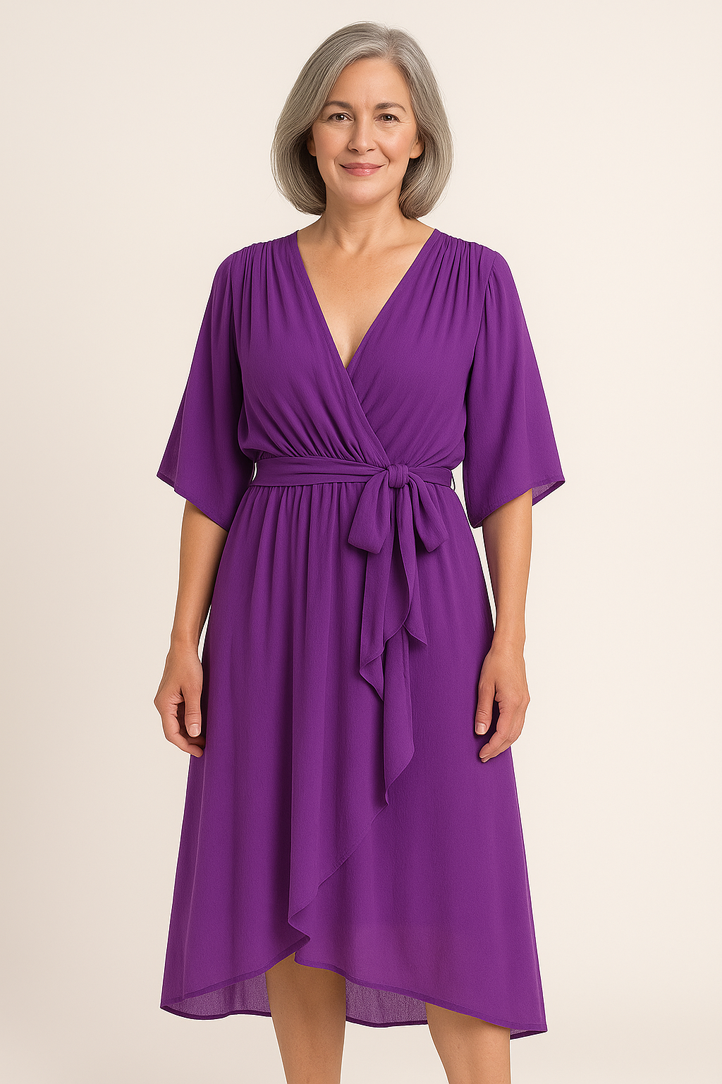 Claire | Abito midi con cintura in vita