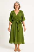 Claire | Abito midi con cintura in vita